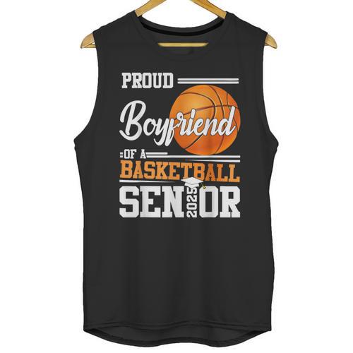 Proud Boyfriend Of A 2025 Senior Graduation Basketball Unisex Tank Top - Best Gift Smart