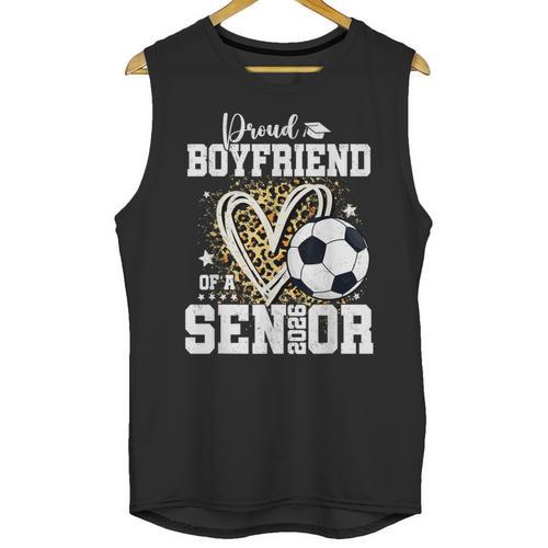 Proud Boyfriend Of A 2026 Senior Soccer Graduation Leopard Unisex Tank Top - Best Gift Smart