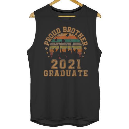 Proud Brother Of 2021 Graduate Senior 21 Vintage Graduation Unisex Tank Top - Best Gift Smart
