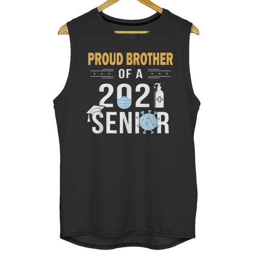 Proud Brother Of a 2021 Senior Shirt Graduation Unisex Tank Top - Best Gift Smart