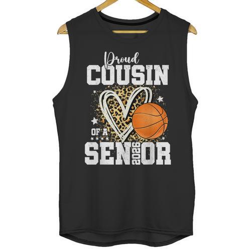 Proud Cousin Of A 2026 Senior Basketball Graduation Leopard Unisex Tank Top - Best Gift Smart
