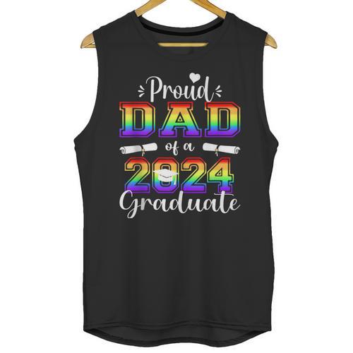 Proud Dad Of 2024 Graduate Class 2024 Graduation Family Unisex Tank Top - Best Gift Smart