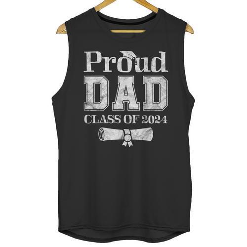 Proud Dad Of 2024 Graduate Father Senior 24 Graduation Unisex Tank Top - Best Gift Smart