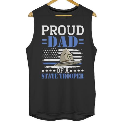Proud Dad Of A State Trooper Police Officer Graduation Unisex Tank Top - Best Gift Smart