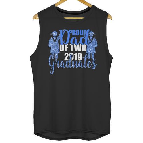 Proud Dad Of Two 2019 Graduates Twin Papa Graduation Unisex Tank Top - Best Gift Smart