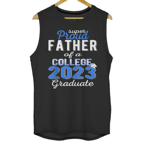 Proud Father Of 2023 College Graduate Family 23 Graduation Unisex Tank Top - Best Gift Smart
