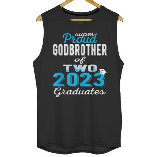 Proud Godbrother Of Two 2023 Graduate Class 2023 Graduation Unisex Tank Top - Best Gift Smart