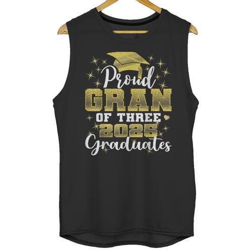 Proud Gran Of Three 2025 Graduates Graduation Family Unisex Tank Top - Best Gift Smart