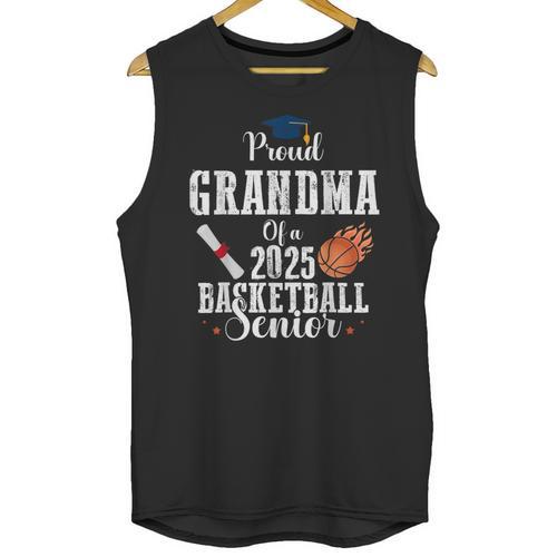 Proud Grandma Of 2025 Basketball Senior Graduation Day Unisex Tank Top - Best Gift Smart