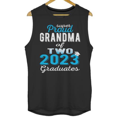 Proud Grandma Of Two 2023 Graduate Class 2023 Graduation Unisex Tank Top - Best Gift Smart