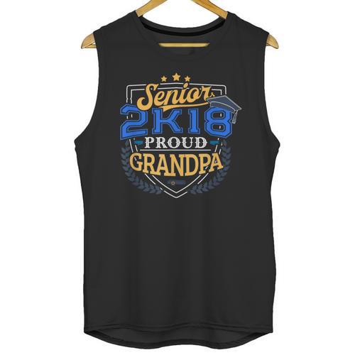 Proud Grandpa Of 2018 Senior Shirt Graduation Grad 2K18 Unisex Tank Top - Best Gift Smart