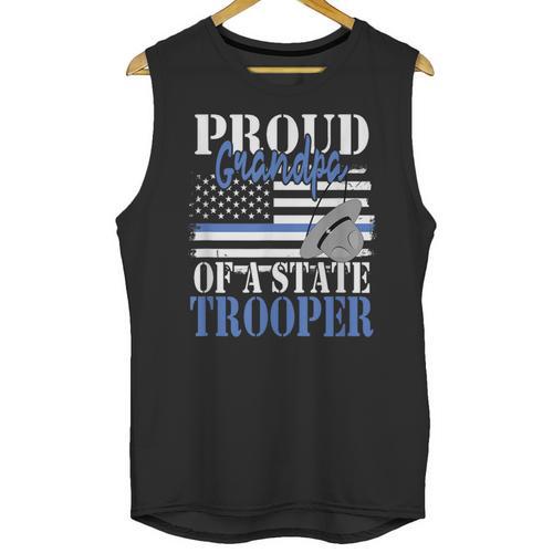 Proud Grandpa Of a State Trooper Police Officer Graduation Unisex Tank Top - Best Gift Smart