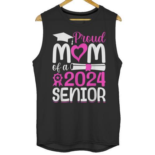 Proud Mom Of A 2024 Senior Graduation Unisex Tank Top - Best Gift Smart