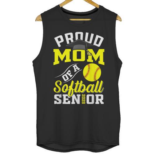 Proud Mom Of a Softball Senior Class Of 2025 Graduation Unisex Tank Top - Best Gift Smart