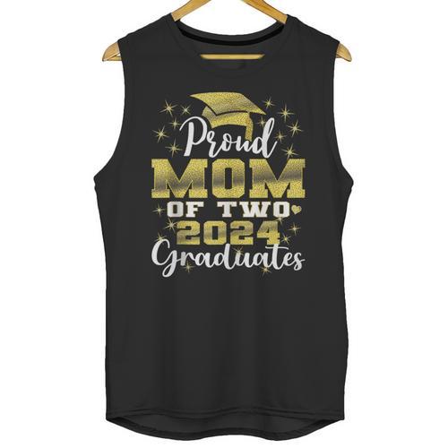 Proud Mom Of Two 2024 Graduate Class 2024 Graduation Family Unisex Tank Top - Best Gift Smart