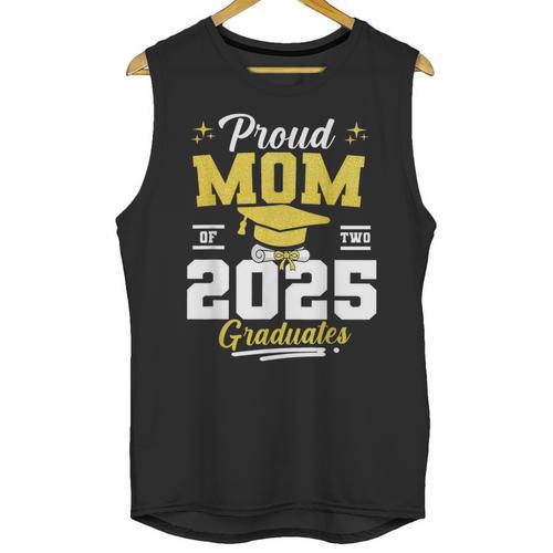 Proud Mom Of Two Class Of 2025 Graduates Twins Graduation Unisex Tank Top - Best Gift Smart