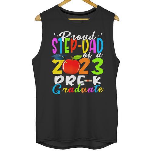 Proud Step-Dad Of 2023 Pre-K Graduate Fathers Day Graduation Unisex Tank Top - Best Gift Smart