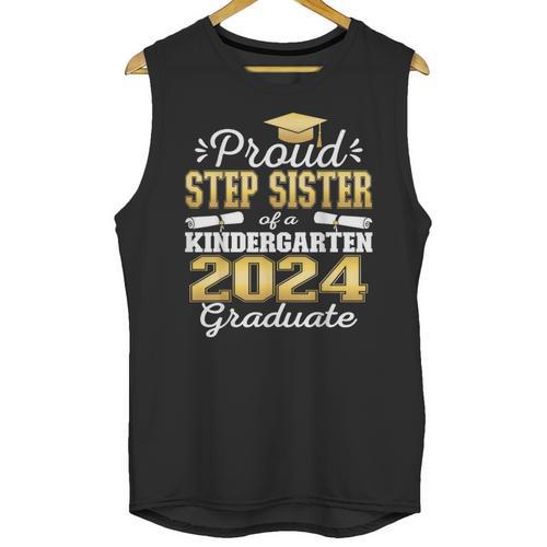 Proud Step Sister Of Kindergarten Graduate 2024 Graduation Unisex Tank Top - Best Gift Smart
