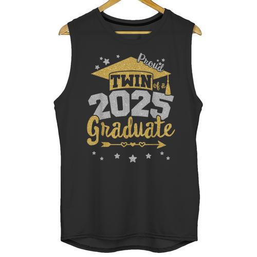 Proud Twin Of a 2025 Graduate Team 25 Senior Graduation Unisex Tank Top - Best Gift Smart