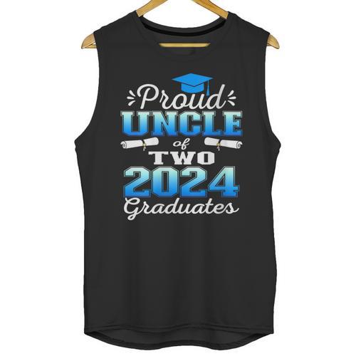 Proud Uncle Of Two 2024 Graduate Class 2024 Graduation Unisex Tank Top - Best Gift Smart
