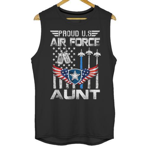Proud US Air Force Aunt Flag Air Force Graduation Aunt Tee Unisex Tank Top - Best Gift Smart