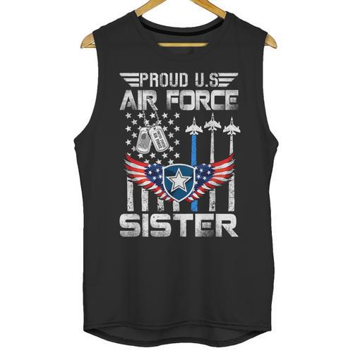 Proud US Air Force Sister Flag Air Force Graduation Sister Unisex Tank Top - Best Gift Smart