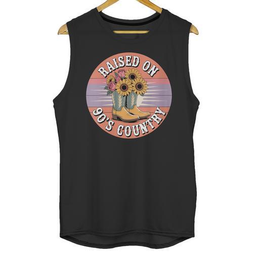 Raised On 90’s Country Women Retro Western Music Nostalgia Unisex Tank Top - Figerry
