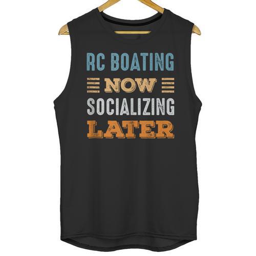 RC Boating Now Minimal Socializing Introvert Vintage Unisex Tank Top - Raresse
