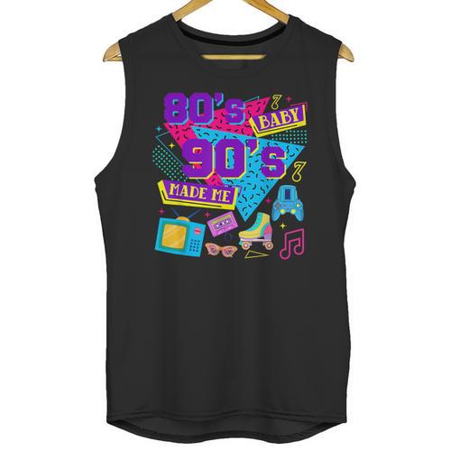 Retro 1980s 80's Baby 1990s 90's Made Me Nostalgia Birthday Unisex Tank Top - Figerry