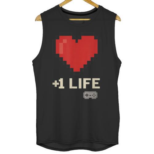 Retro Gamer 1 Life Pixel Heart – 8-Bit Gaming Nostalgia Unisex Tank Top - Figerry