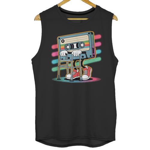 Retro Old Cassette Tape Cartoon With Walker Nostalgia Unisex Tank Top - Figerry
