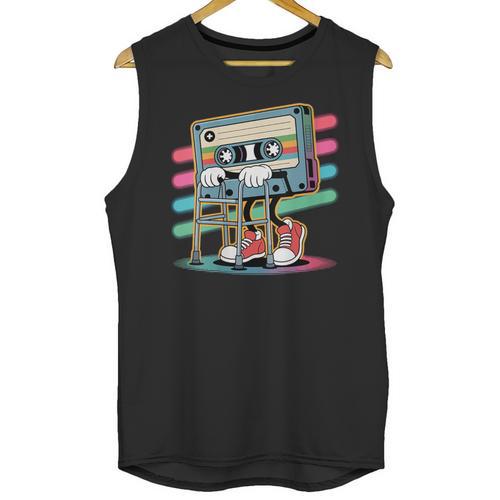 Retro Old Cassette Tape Cartoon With Walker Nostalgia Unisex Tank Top - Figerry