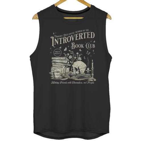 Retro Proud Anti Social Member Of Introverted Book Club Unisex Tank Top - Raresse