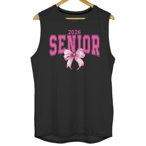 Retro Senior 2026 Class Of 2026 Coquette Pink Bow Graduation Unisex Tank Top - Best Gift Smart