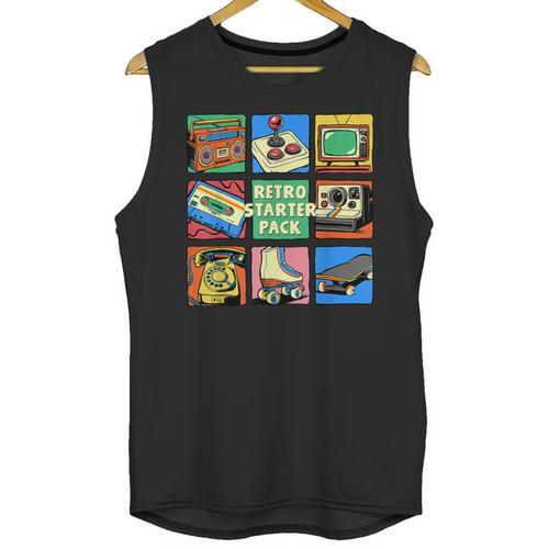 Retro Starter Pack 80s 90s Vintage Nostalgia Cassette Tape Unisex Tank Top - Figerry