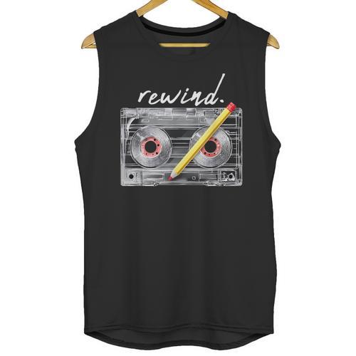 Rewind Cassette Tape Nostalgia 80s 90s Retro Music Lover Unisex Tank Top - Figerry