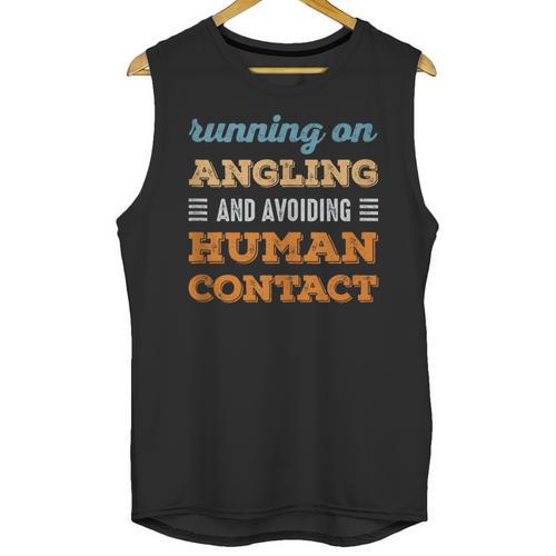 Running On Angling Social Introvert Humor Vintage Unisex Tank Top - Raresse