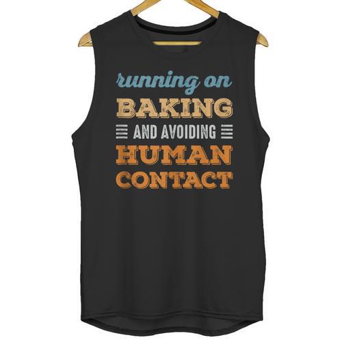 Running On Baking Social Introvert Humor Vintage Unisex Tank Top - Raresse