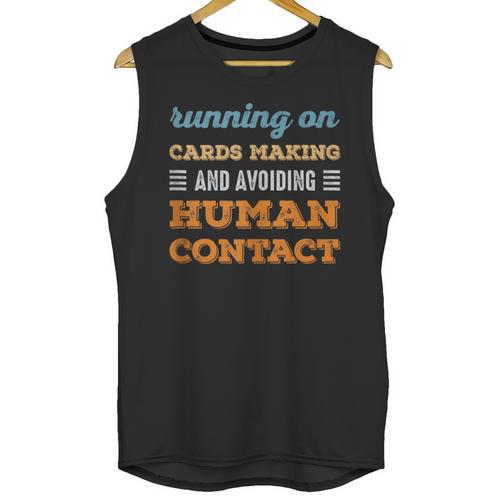 Running On Cards Making Social Introvert Humor Vintage Unisex Tank Top - Raresse