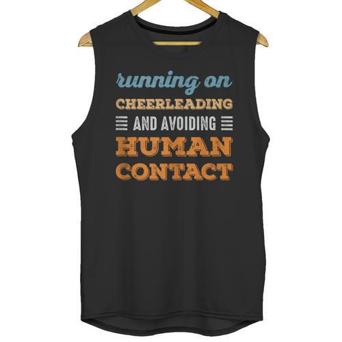 Running On Cheerleading Social Introvert Humor Vintage Unisex Tank Top - Raresse