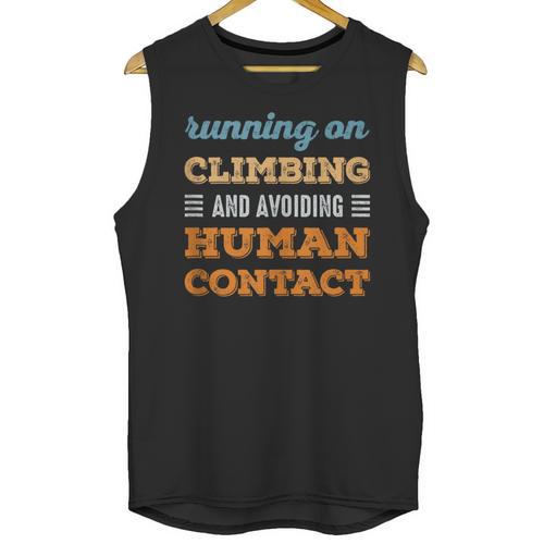 Running On Climbing Social Introvert Humor Vintage Unisex Tank Top - Raresse