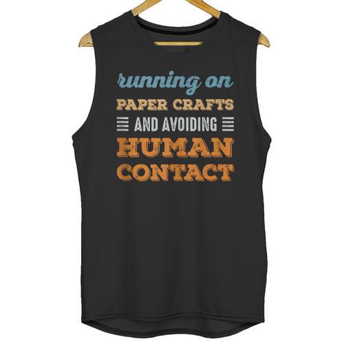 Running On Paper Crafts Social Introvert Humor Vintage Unisex Tank Top - Raresse