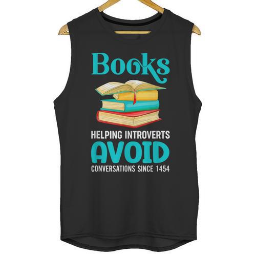 Sarcastic Books Anti Social Introvert Book Conversation Unisex Tank Top - Raresse