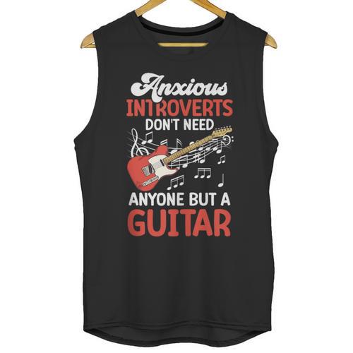 Sarcastic Introvert Need Guitar Sad Song Introvert Guitarist Unisex Tank Top - Raresse