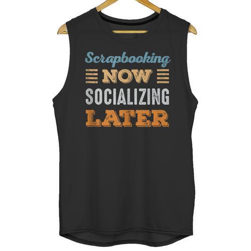 Scrapbooking Now Minimal Socializing Introvert Vintage Unisex Tank Top - Raresse