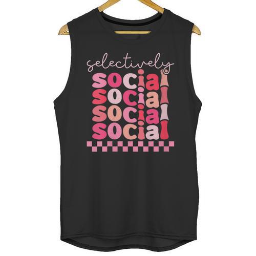 Selectively Social Sarcastic Introvert Humor Unisex Tank Top - Raresse