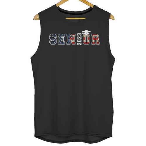 Senior 2023 American Flag USA Graduation Class Of 2023 Women Kids Men Unisex Tank Top - Best Gift Smart