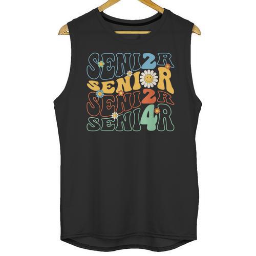 Senior 2024 Groovy Retro Class Of 2024 Graduation Senior 24 Unisex Tank Top - Best Gift Smart