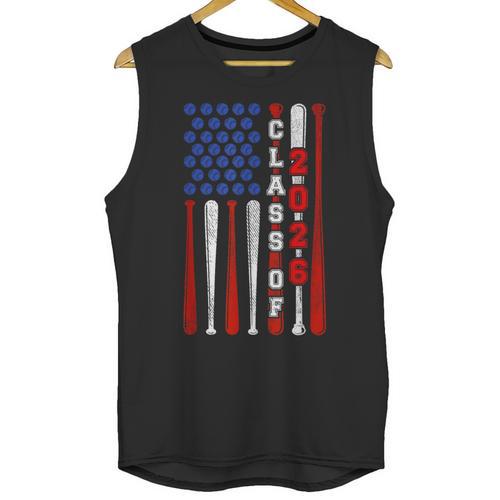 Senior 2026 Baseball American Flag Class Of 2026 Graduation Unisex Tank Top - Best Gift Smart