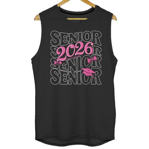 Senior 2026 Class Of 2026 Coquette Pink Bow Graduation Moms Unisex Tank Top - Best Gift Smart